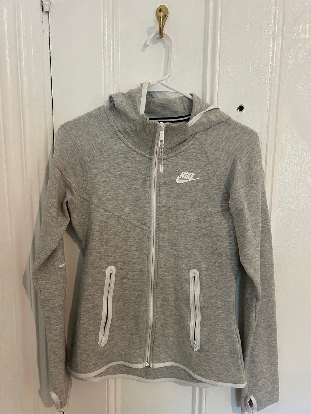 Nike Youth Heather Gray Zip-Up Hoodie Jacket